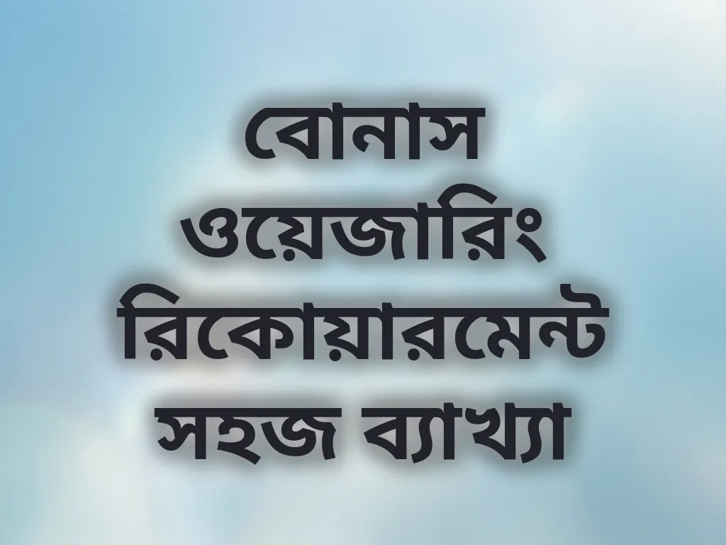 বোনাস ওয়েজারিং ব্যাখ্যা